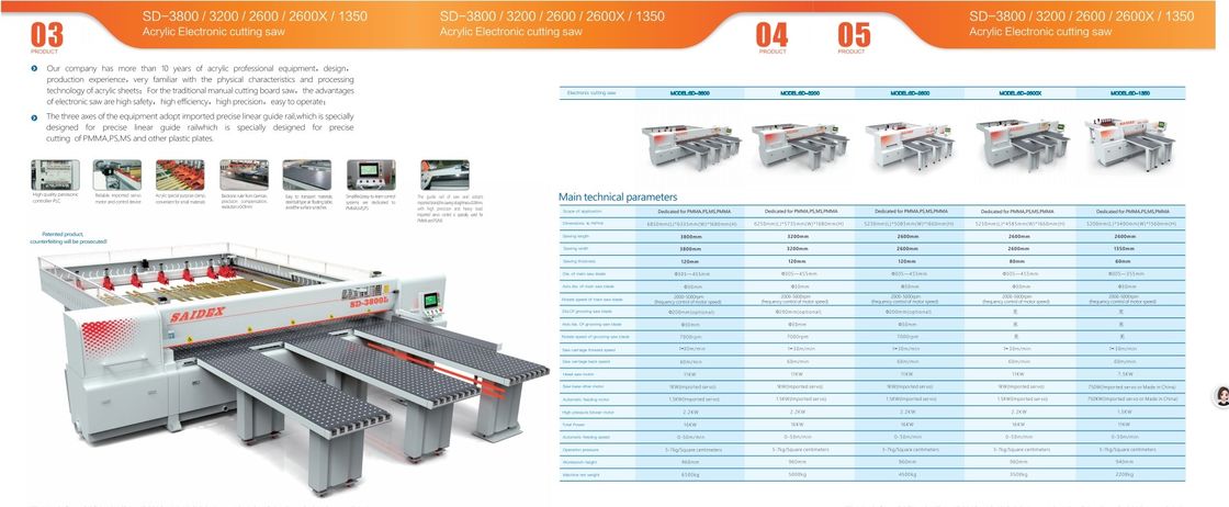SD-3800 المنشار الالكتروني الاكريليك للقطع مساحة العمل الممتدة للقطع الدقيق من PMMA PS MS البلاستيك الاكريليك